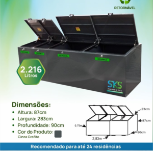 Lixeira Compacta 2.216L
