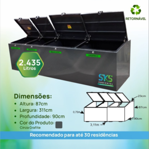 Lixeira Compacta 2.435L