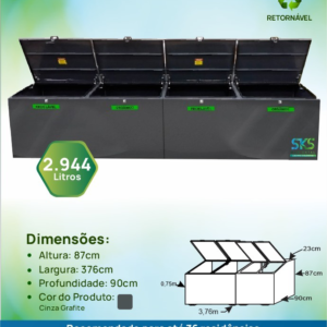 Lixeira Compacta 2.944L